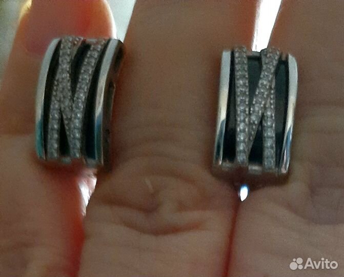 Серьги серебряные с керамикой