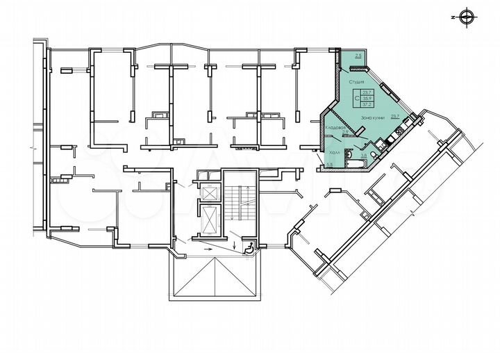 Квартира-студия, 37,2 м², 2/18 эт.