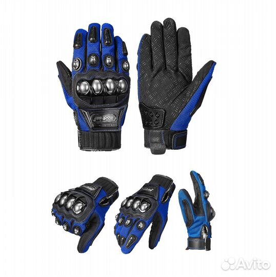 Мото перчатки Madbike MAD-10C синие