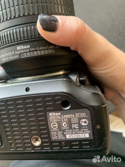 Зеркальный фотоаппарат nikon d7100 kit 18-105 vr