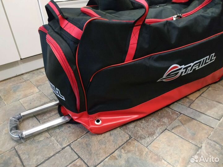 Баул хоккейный 35 дно пвх черно-красный