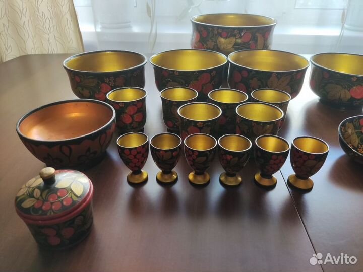 Набор посуды хохлома