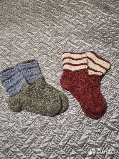 Носки ручной вязки шерстяные