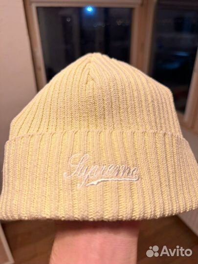 Шапка Supreme Bleached Rib Beanie Yellow