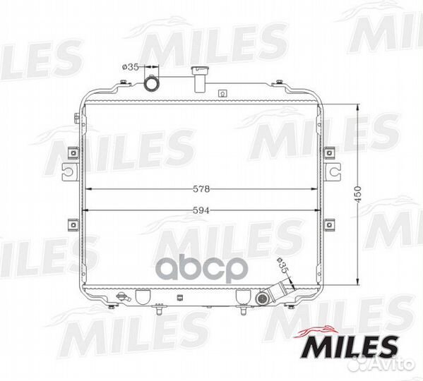 Радиатор (паяный) hyundai porter/H-100 2.5 (Диз