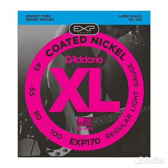 Струны для бас-гитары D'Addario EXP170