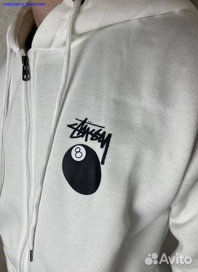 Зип худи Stussy белое (Арт.84307)