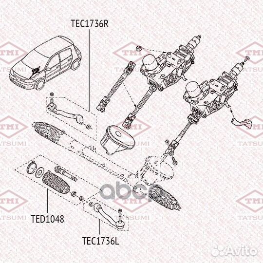 Наконечник рулевой тяги R TEC1736R tatsumi