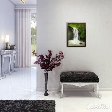 Картина маслом Пейзаж Лесной водопад холст на раме