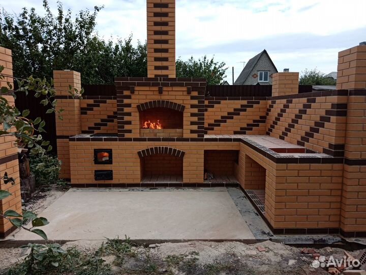 Кладка барбекю печей каминов