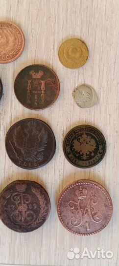 Набор копеечных монет разных правителей