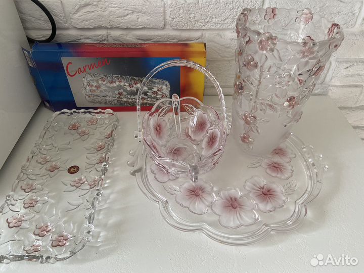Хрусталь Кармен Ваза, конфетница, блюдо, поднос