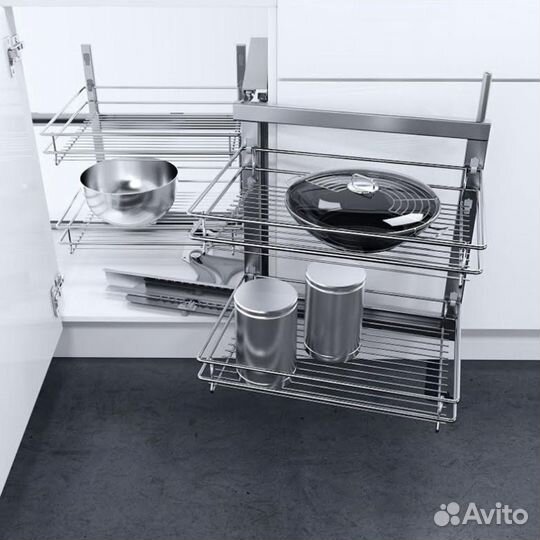 Угловой поворотный механизм в кухонный шкаф