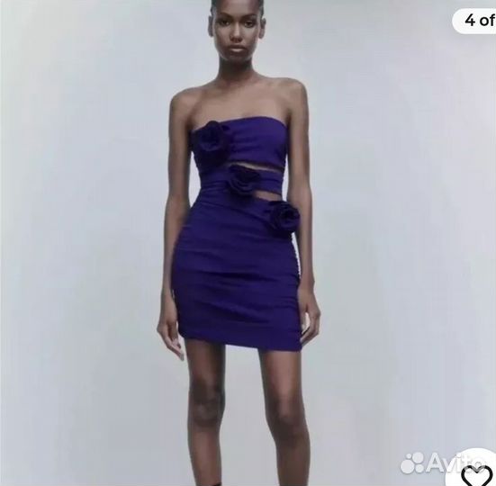 Платье Zara, новое, с розами, 40 р