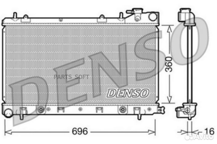 Denso DRM36002 Радиатор 696x360