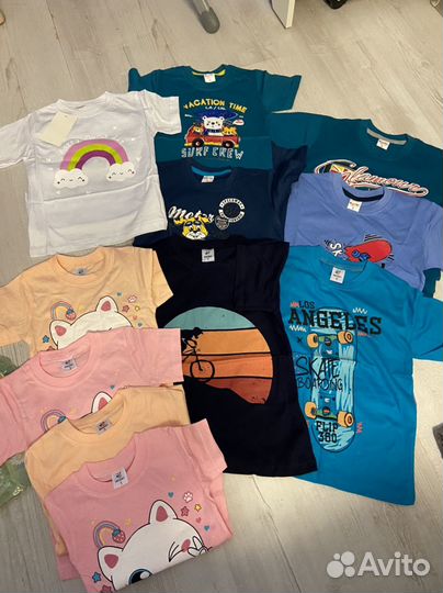 Футболки мальчик девочка новые 1-8 лет