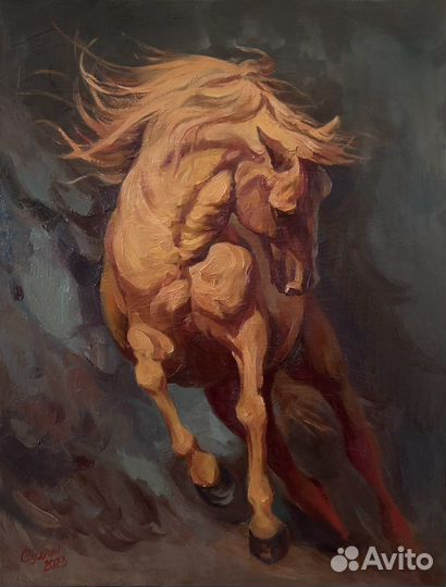 Картина маслом «Золотой конь»