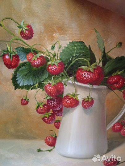 Картина маслом клубника