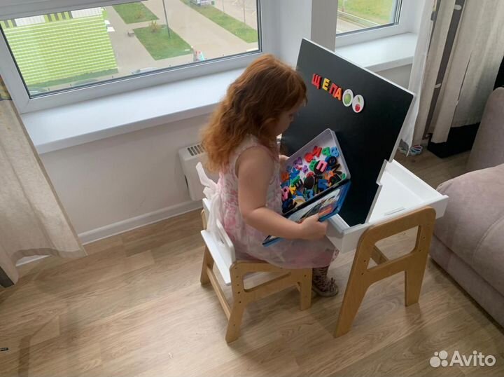 Детский растущий стул и стол трансформер