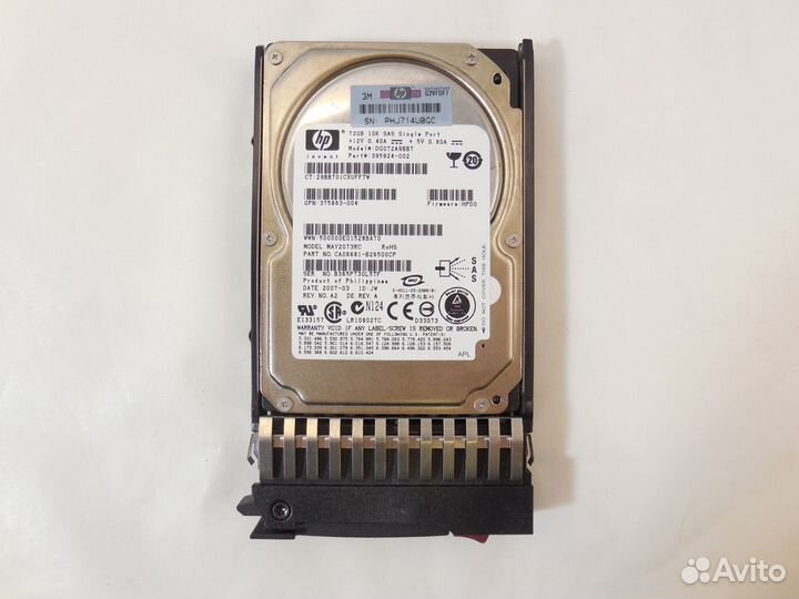 Жесткий диск HP 395924-002, DG072A9BB7 72GB 10K