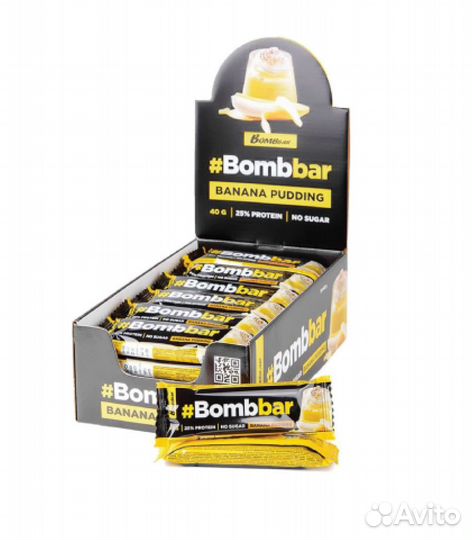 Протеиновый глазированный батончик Bombbar, банано