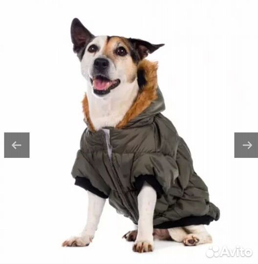 Куртка с меховым капюшоном для собак хl (унисекс)