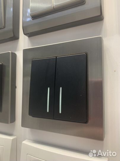 Розетки и выключатели серый никель черный