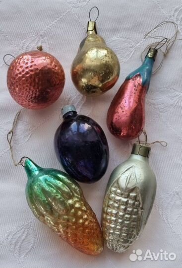 Елочные игрушки СССР. Овощи. Фрукты. Лотом