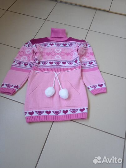 Тёплое платье-туника 110-116