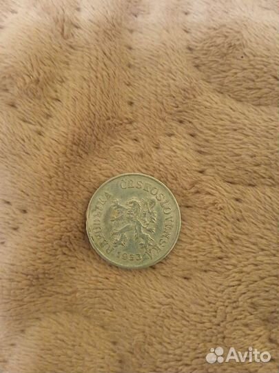 Монета Чехословакии 1953г