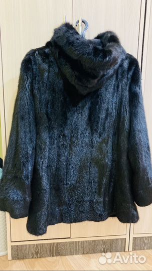 Шуба норковая с капюшоном 44 46