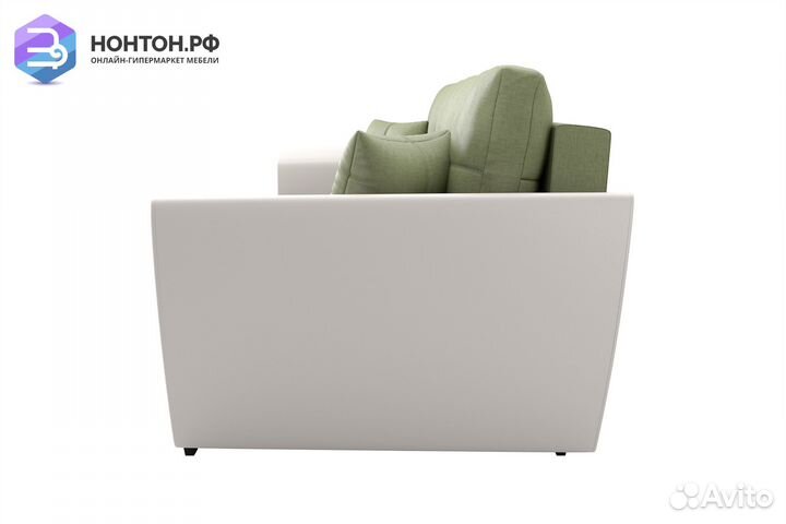 Диван выкатной Фортуна New зеленый / белый