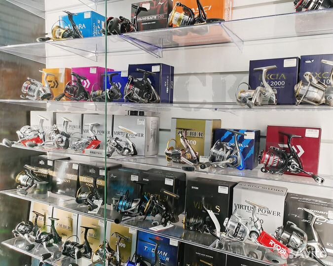 Большой выбор рыболовных катушек