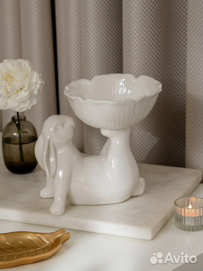 Тортница тарелочка с двумя зайками