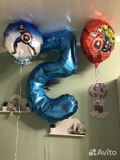 Воздушные шары, гирлянда на день рождения