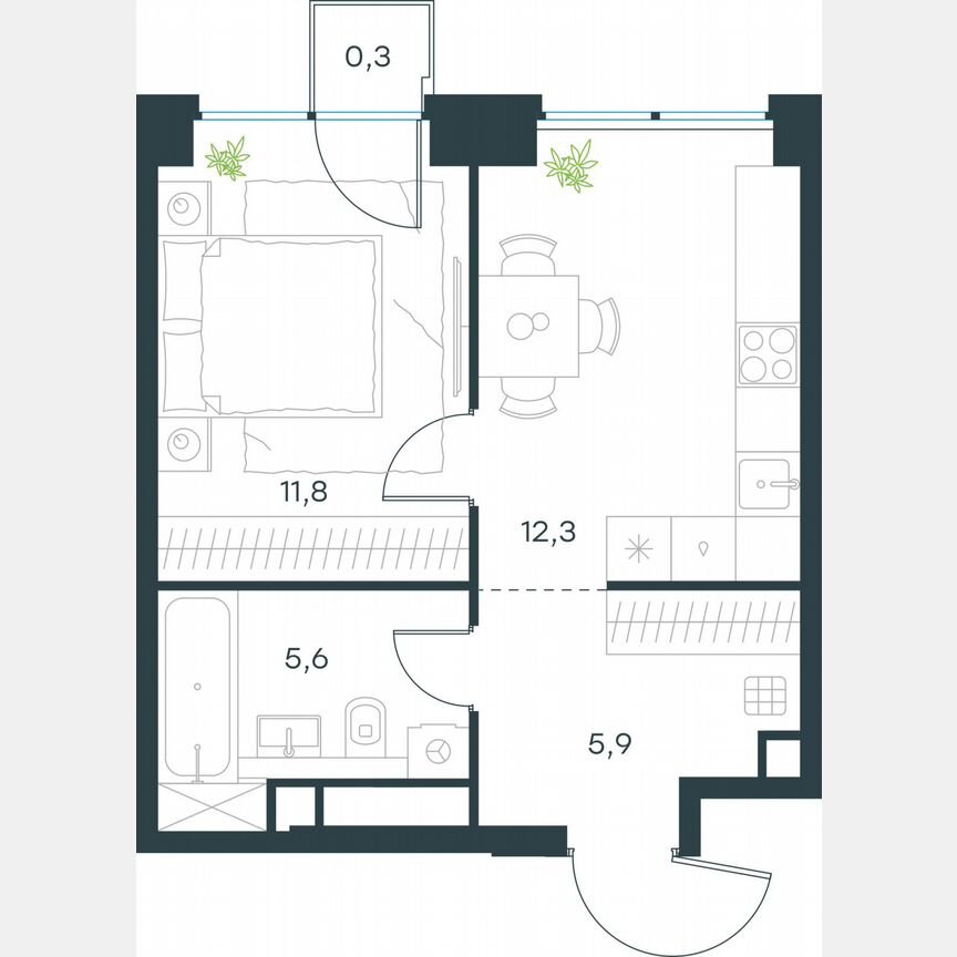 1-к. квартира, 35,9 м², 20/64 эт.