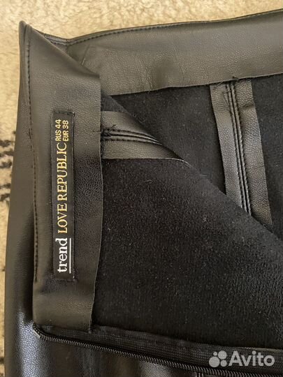 Кожаная мини-юбка.Размер 44