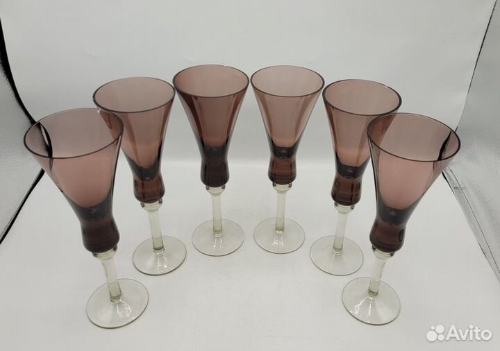 Набор бокалов 6 шт цветное стекло Стрыйский сз