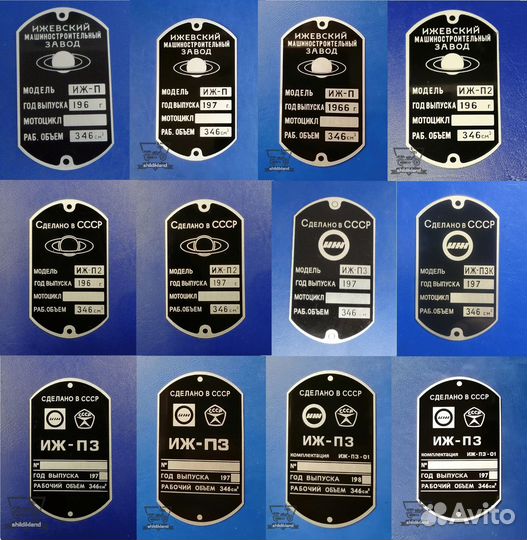 Шильдики на мотоциклы иж Планета