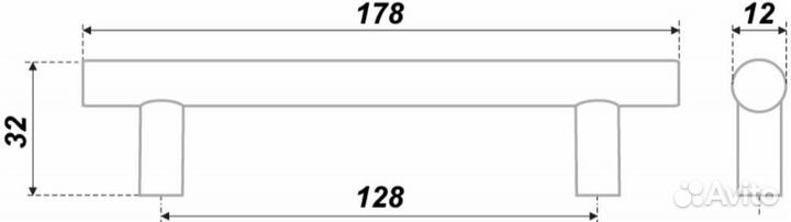 Мебельная ручка boyard rr002cp.5/128