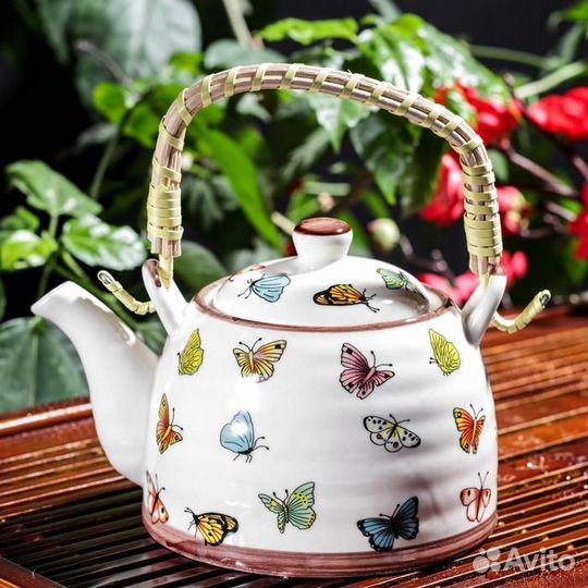 Чайник керамический заварочный с металлическим сит