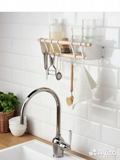 Полка подвесная икеа 40х12х9.9 см, береза