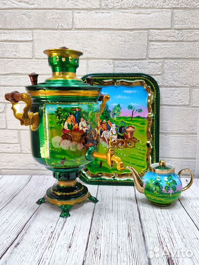 Самовар на дровах 7л. формой рюмка Тульский