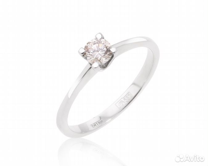 Золотое кольцо с бриллиантом 0.26ct