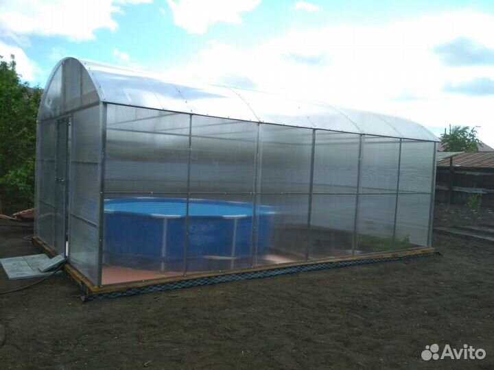 Теплица под бассейн навес