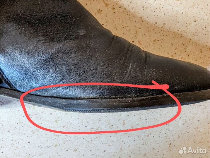 Сапоги женские 41 размер, нат кожа, черные