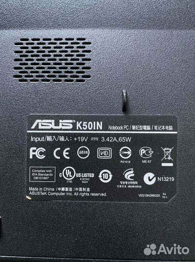 Ноутбук asus K50IN