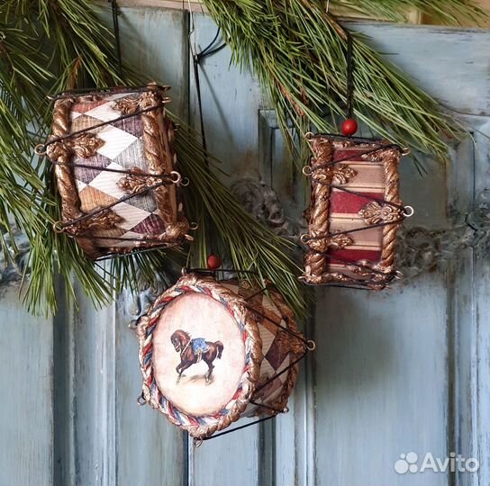 Елочная игрушка барабан