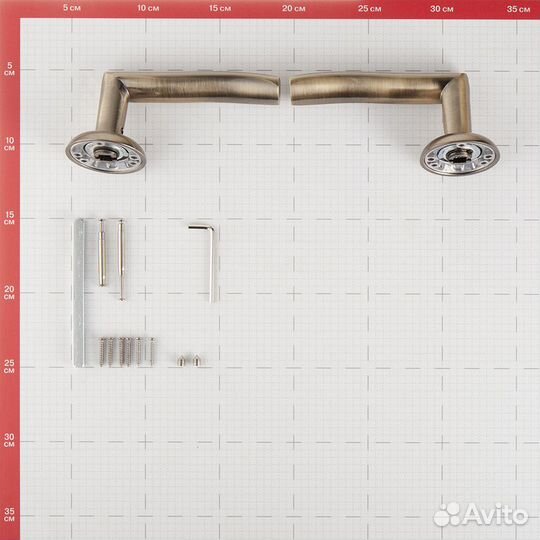 Ручка дверная 669865 круглая розетка (античная бро