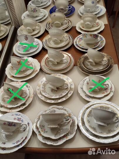 Антикварные чайные трио, Германия